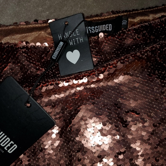 ʕ·ᴥ·ʔ Missguided Sequins Skirt Size 10 - Picture 3 of 4